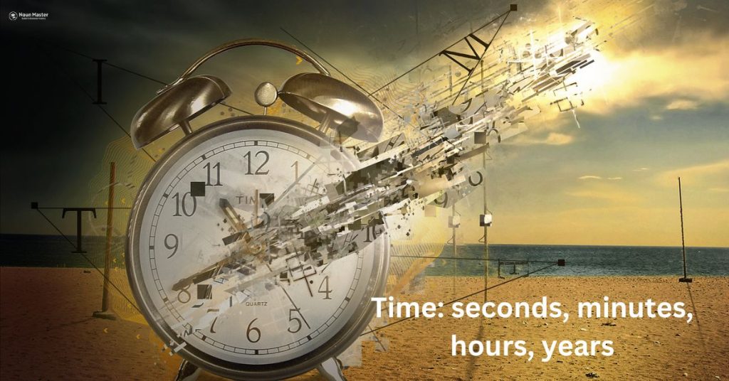 Time: seconds, minutes, hours, years